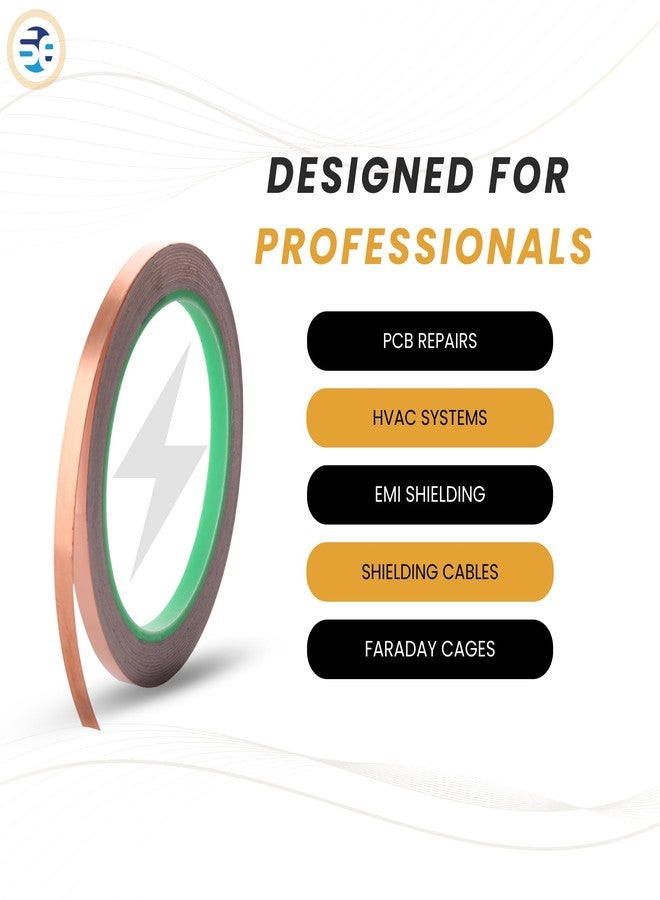 Shilpent Copper Foil Tape with Conductive Adhesive (Size - W 12mm × L 25 meter roll, 65 micron)(Roll Length - 25 meter)(Both side conductive tape)(Pack Of 1) - Image 4